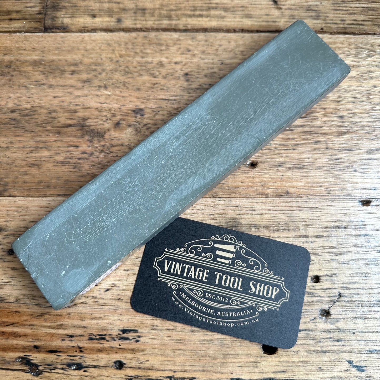 A385 Vintage rare 8” GREEN German THURINGIAN slate Razor HONE sharpening stone waterstone