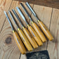 H2571 Vintage set of 6 MARPLES England Boxwood Handled Carving GOUGES CHISELS