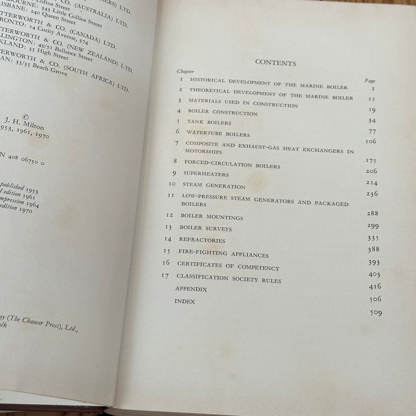 XBN35 Vintage 1970 Marine Steam Boilers 3rd edition BOOK by J.H.Milton