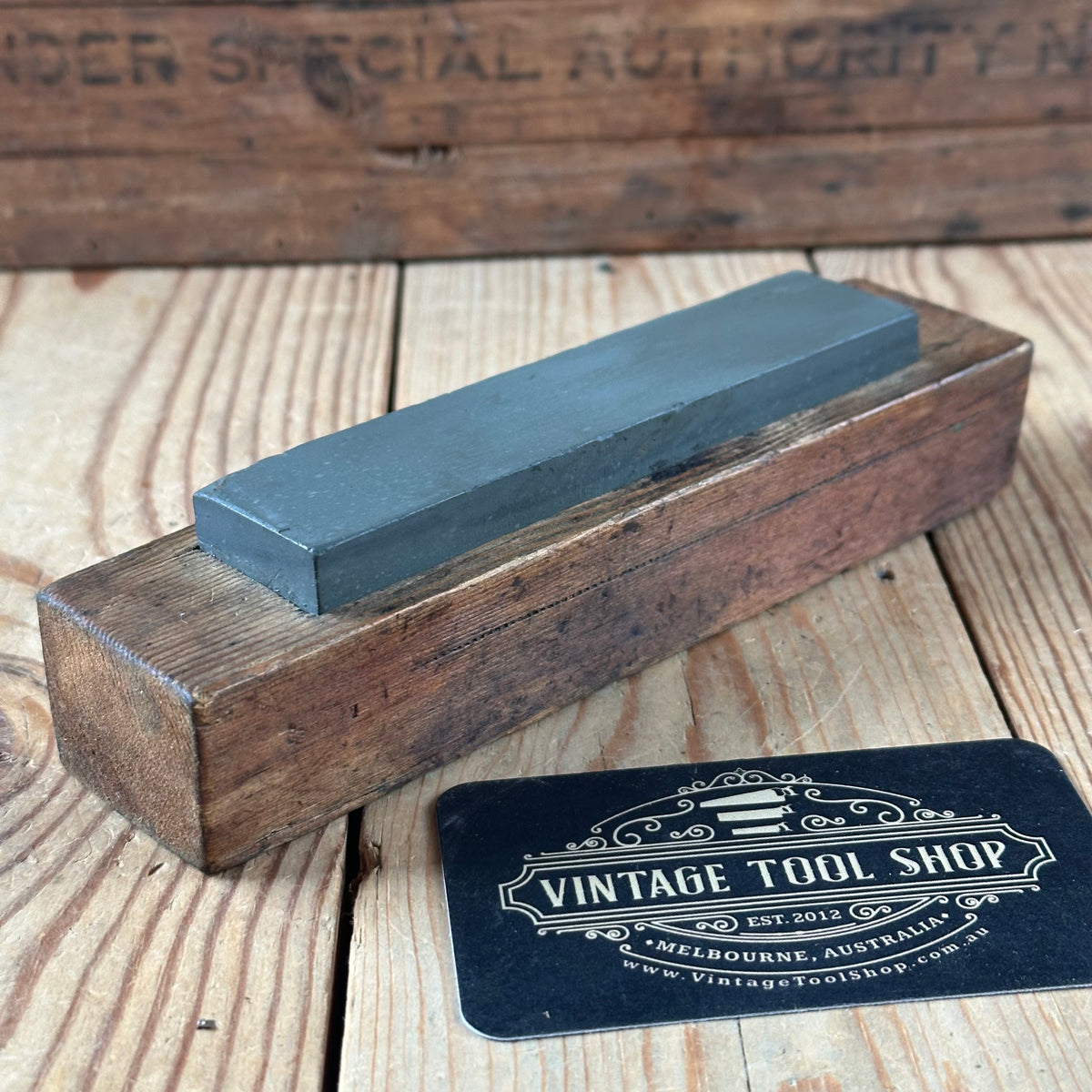 A402 GREEN! Vintage German Thuringian SLATE Razor BARBER HONE waterstone