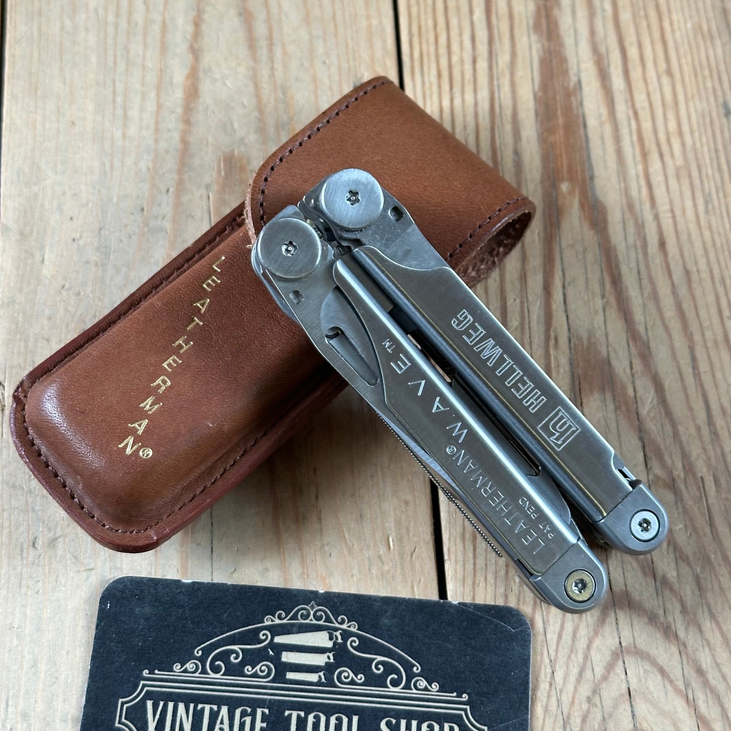 K45 Vintage LEATHERMAN USA WAVE Multi Tool in its Original leather sheath