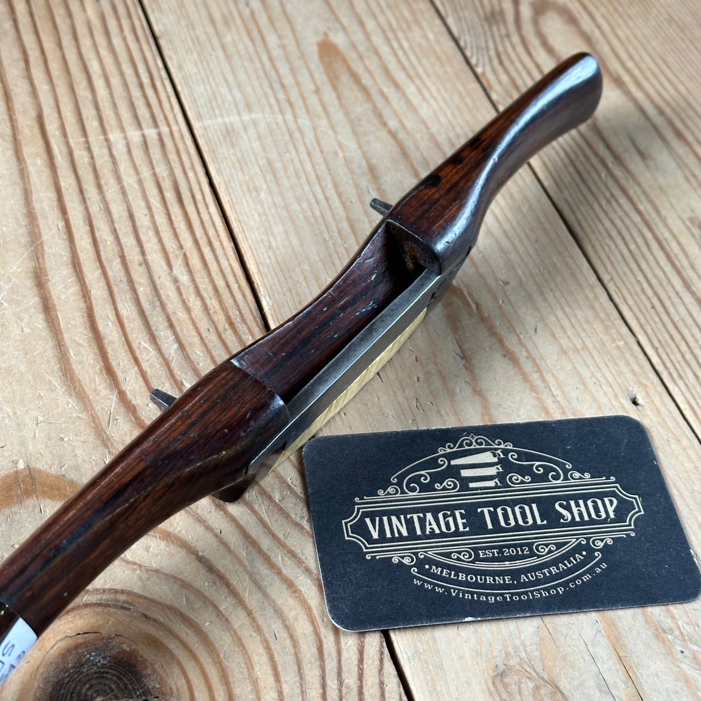 SOLD. H543 Vintage BRAZILIAN Rosewood & Gidgee SPOKESHAVE spoke shave