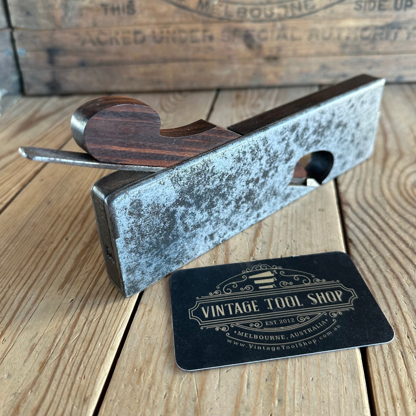 N1922 Antique Iron & ROSEWOOD INFILL 3/4” 18mm Shoulder PLANE by MATHIESON