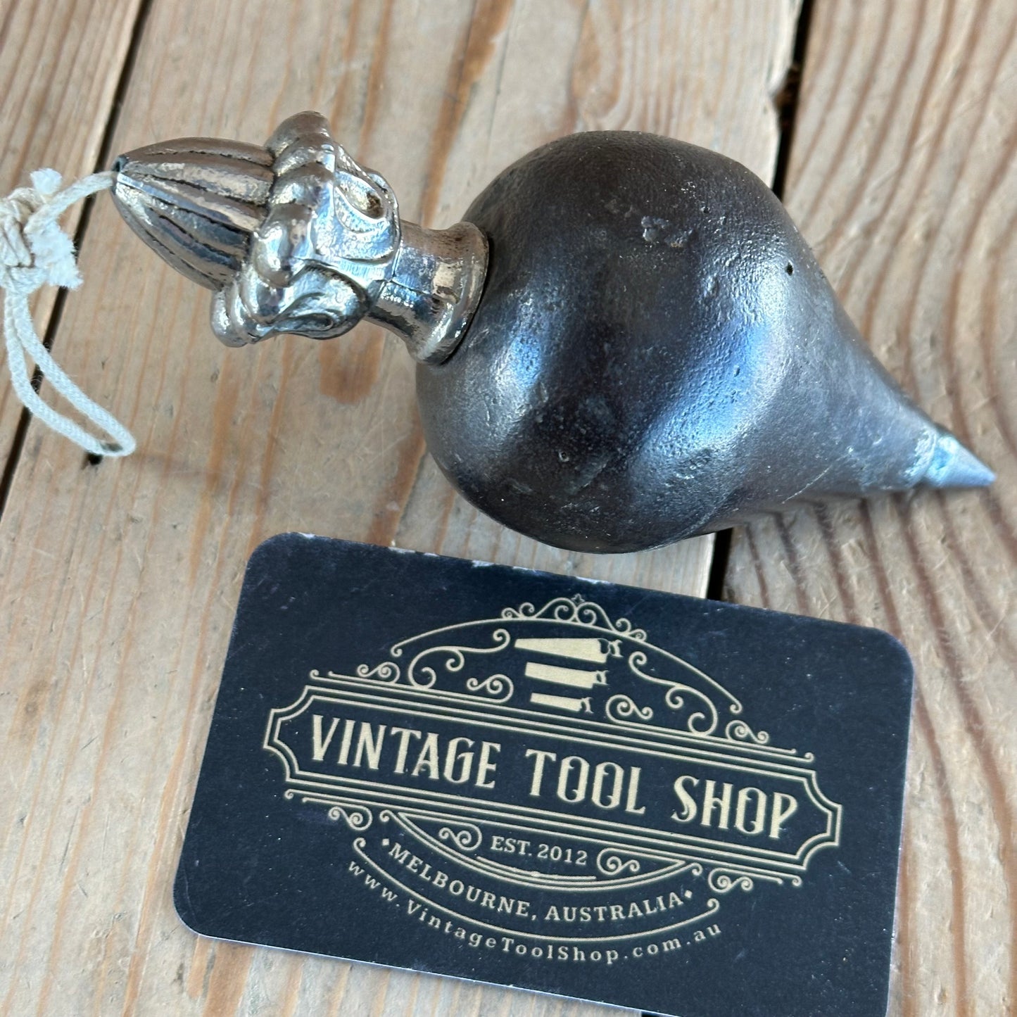 T3690 UNUSUAL! Vintage HEAVY 710g IRON Turnip PLUMB BOB