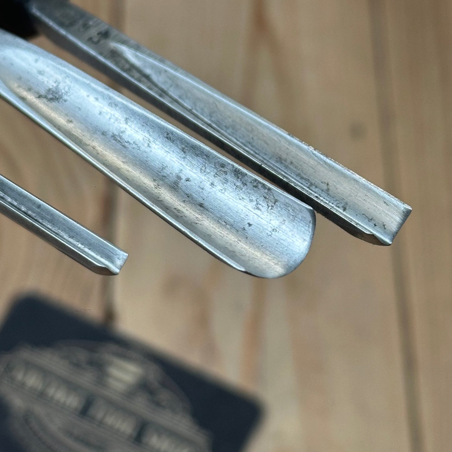 N1767 Vintage 3x DASTRA Germany carving chisel set V-GOUGE bent gouge