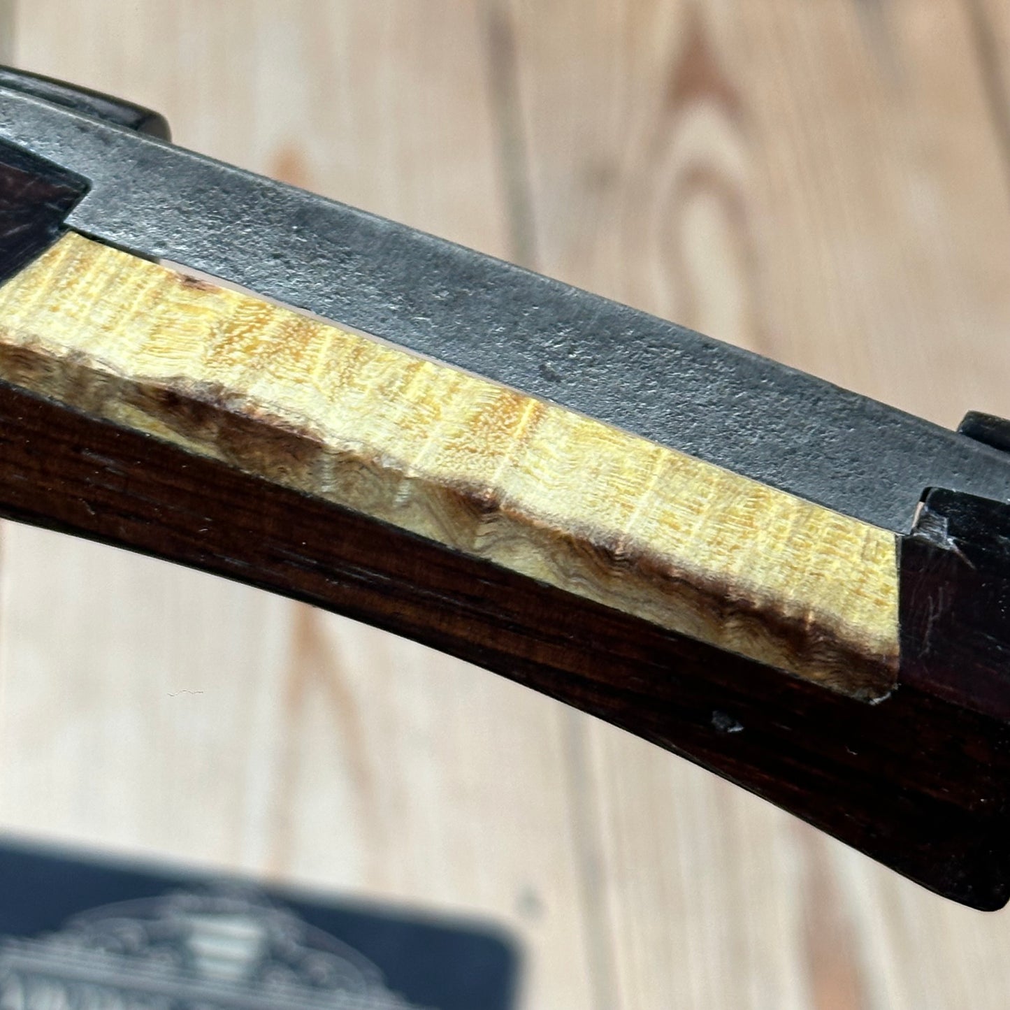 SOLD. H543 Vintage BRAZILIAN Rosewood & Gidgee SPOKESHAVE spoke shave