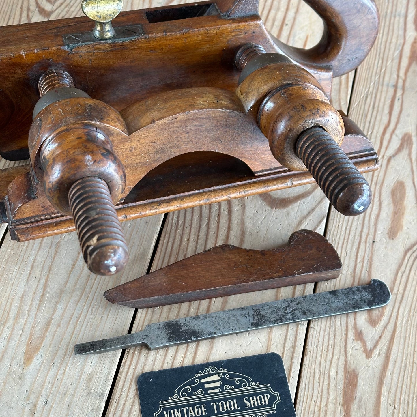 T8552 UNIQUE! Antique USER MADE Mahogany PLOUGH PLANE