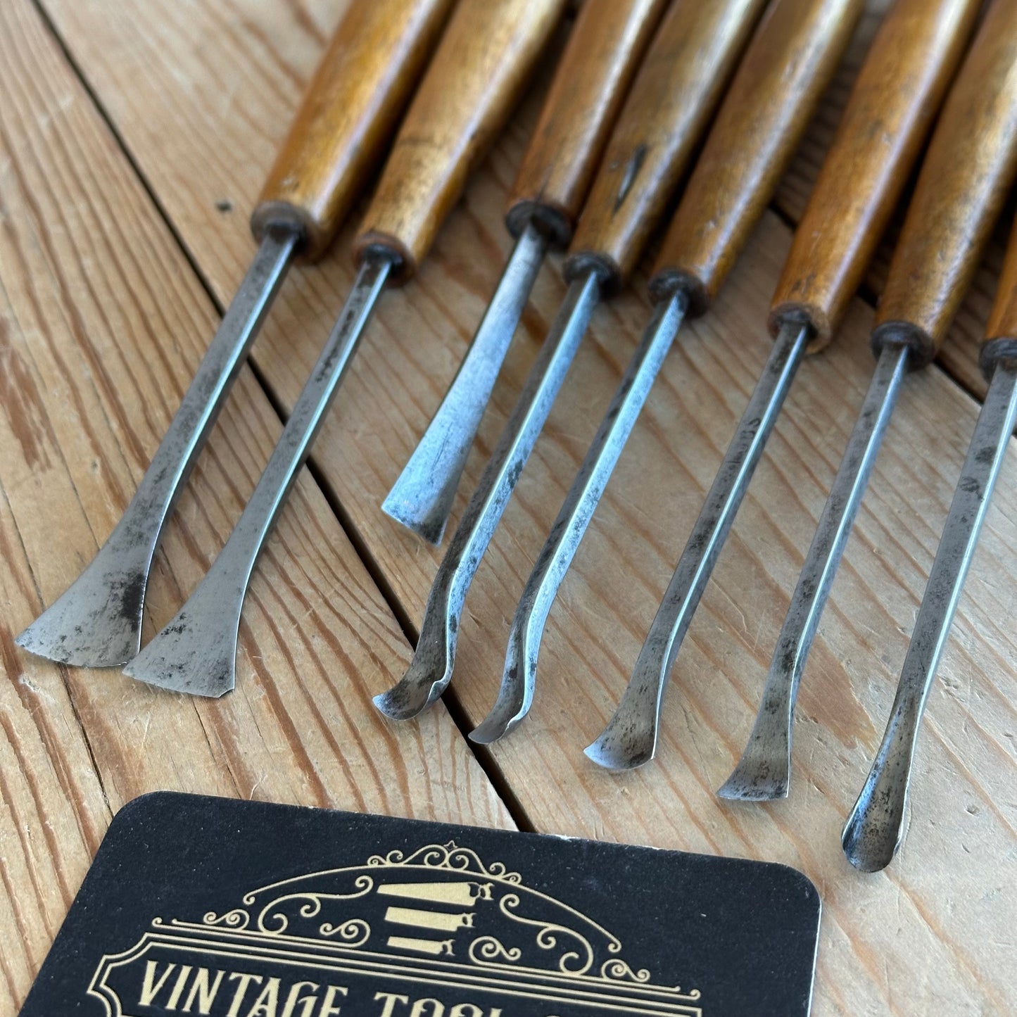 D1920 COOL! Vintage set of 8 x Carving CHISELS