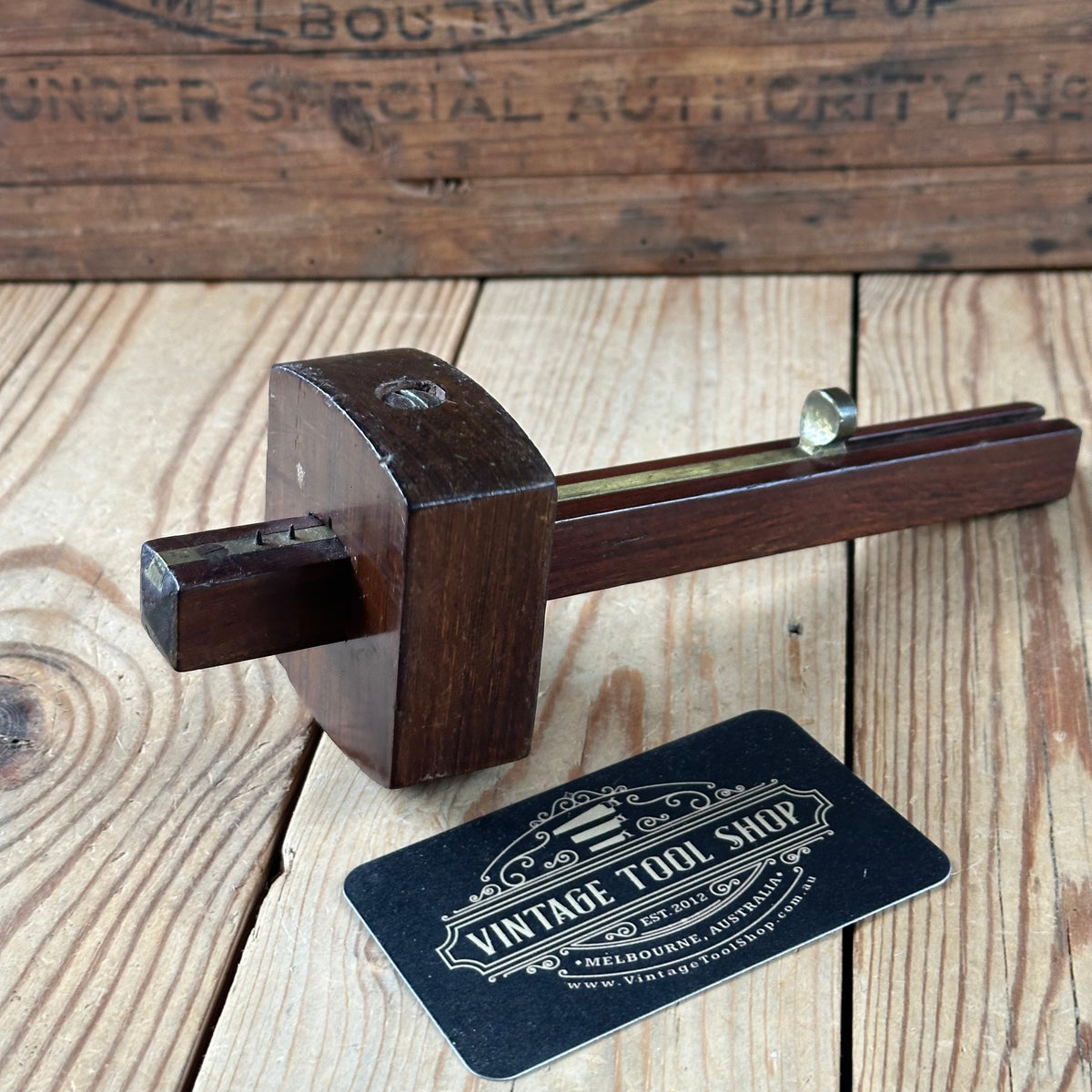 D2101 Vintage ATKINS England made Rosewood & BRASS Mortise and marking GAUGE