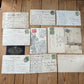 VD0-11 Vintage 10x ENGLISH POSTCARD series 1906-1912 stamps handwritten souvenir post cards junk journal diary collection