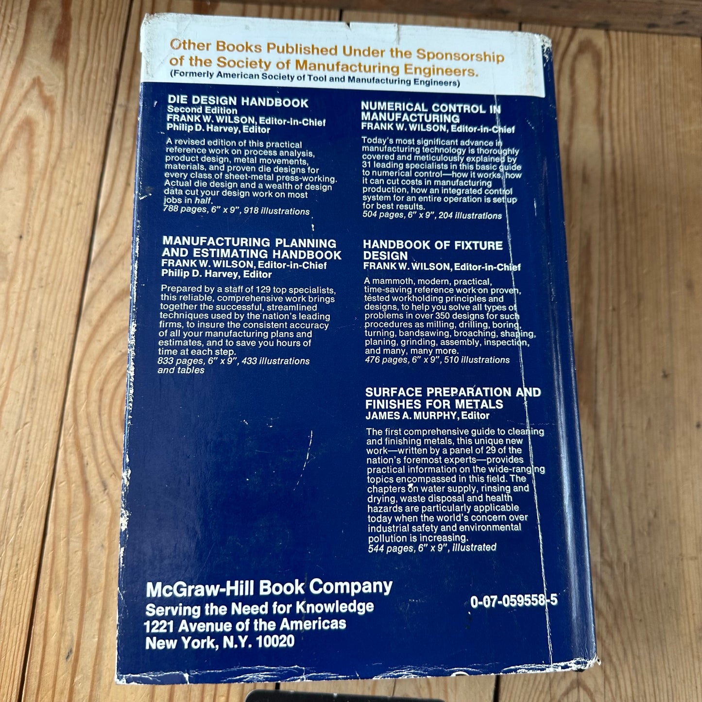 XBN117 Vintage 1976 BOOK TOOL & MANUFACTURING ENGINEERS HANDBOOK 3rd edition D.B.Dallas
