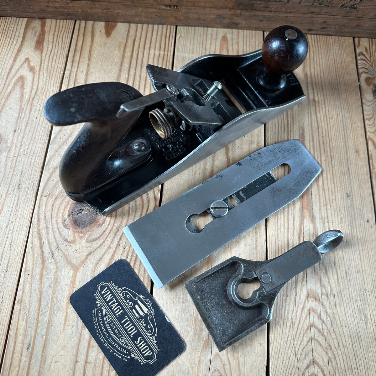 N1866 Vintage STANLEY USA Type 11 No.4 1/2 PLANE with Rosewood handles