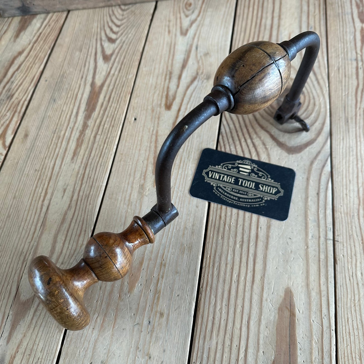 T9020 Antique FRENCH Early Style BRACE Ornate Handle Drill