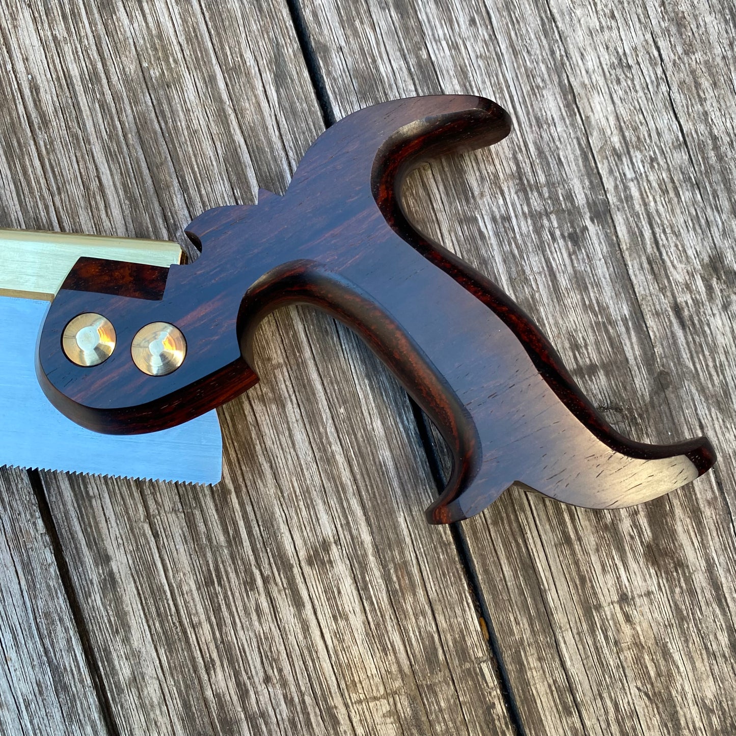 SOLD. VHS182 HERITAGE SAWS Custom 10” CARLTON model 15ppi DOVETAIL SAW with BRAZILIAN ROSEWOOD Handle