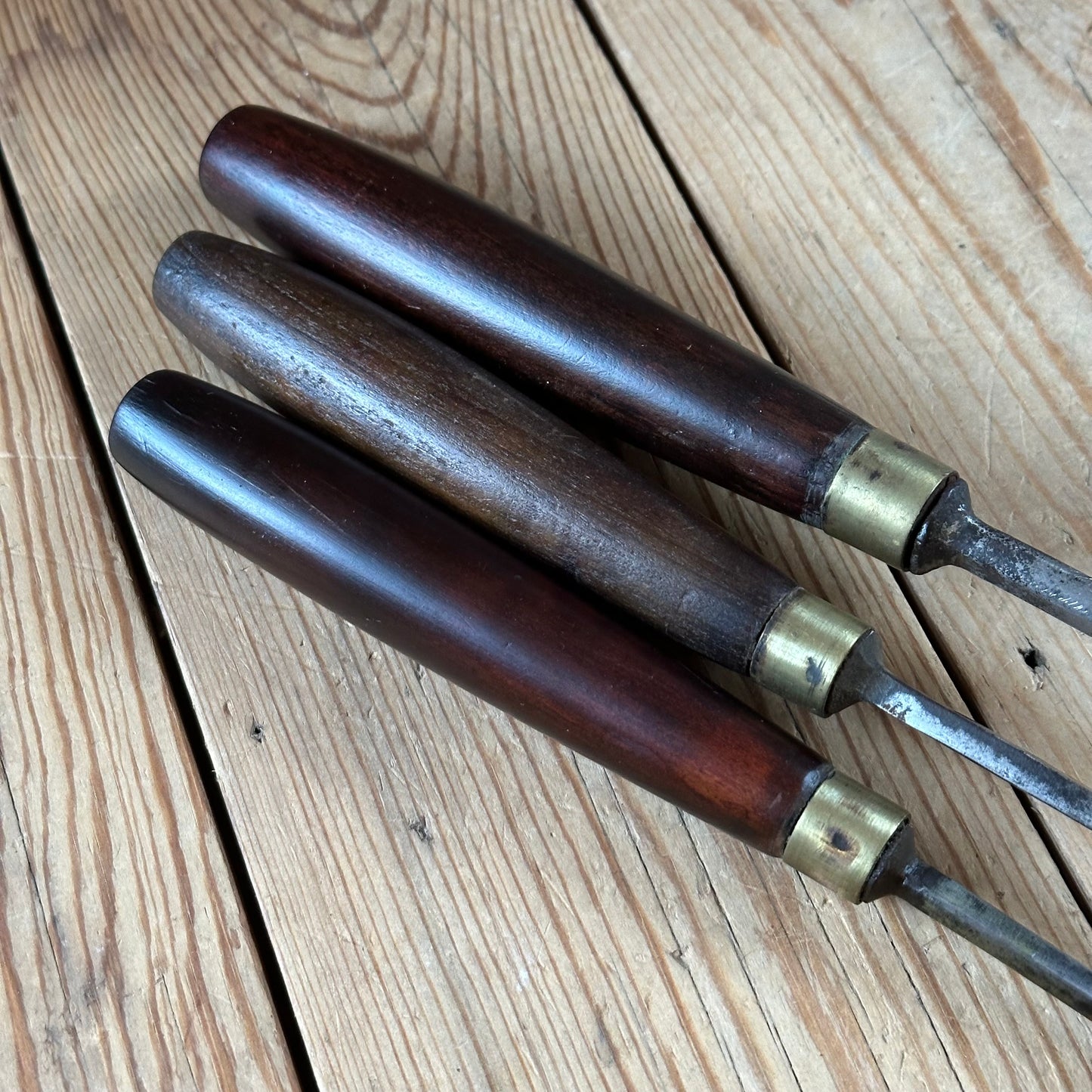 N1750 Vintage set of 3 x English made SPOON GOUGES Carving chisels