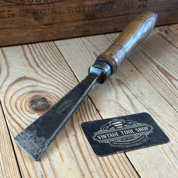 D1892 ANCIENT! Large antique 40mm EUROPEAN SKEW Carving CHISEL