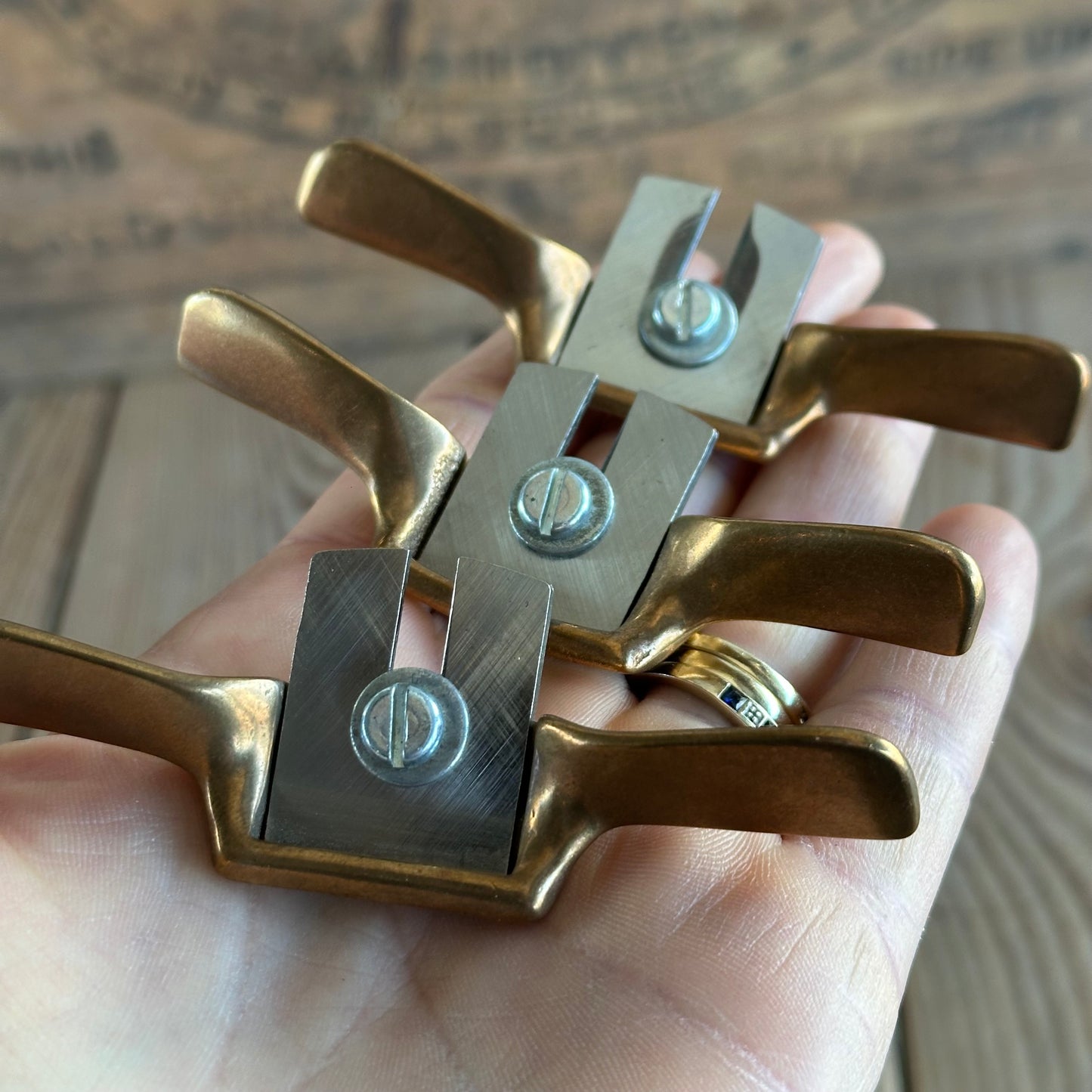 N900 Vintage set of 3 ALDON DETROIT BRONZE MINI SPOKESHAVES spoke shave