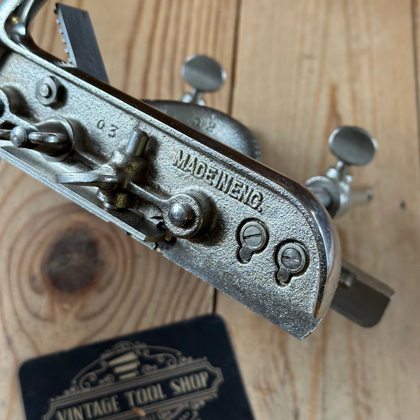 H2492 Vintage STANLEY England No.50S plough PLANE with cutters IOB