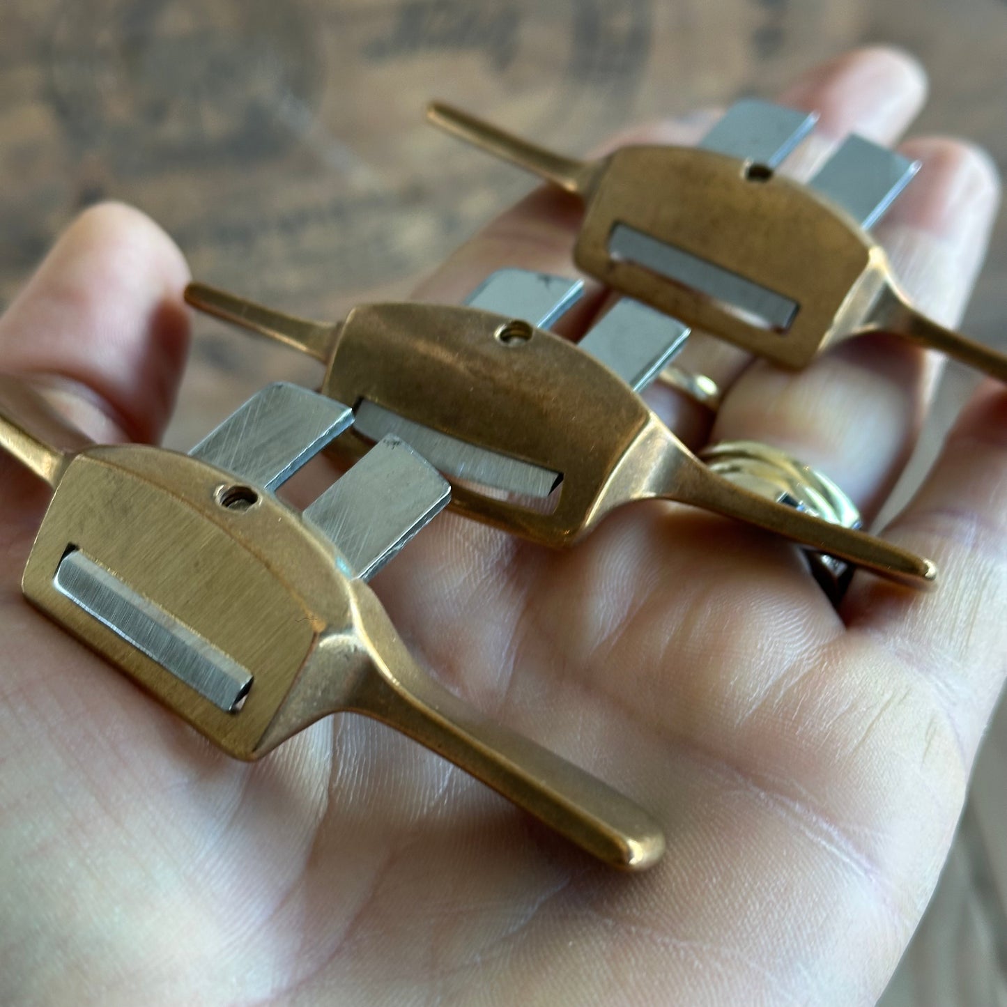 N900 Vintage set of 3 ALDON DETROIT BRONZE MINI SPOKESHAVES spoke shave