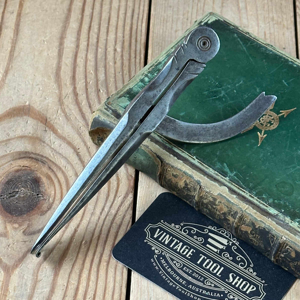 H2541 Vintage T.DIXON & Sons LEATHER grooving COMPASS marking knife TIMBER SCRIBE