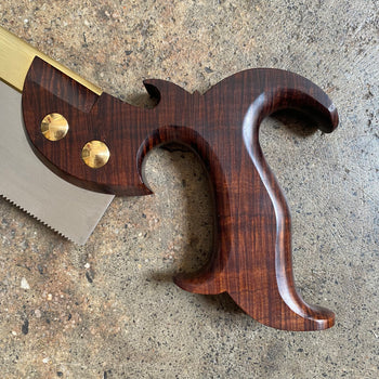 VHS195 HERITAGE SAWS Custom 12” FITZROY model 15ppi rip DOVETAIL SAW with a HIGHLY FIGURED GIDGEE handle