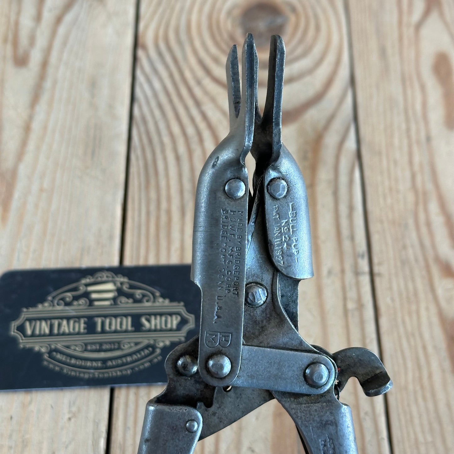 H1389 Vintage VALVE SPRING PLIERS by BRIDGEPORT USA 1927