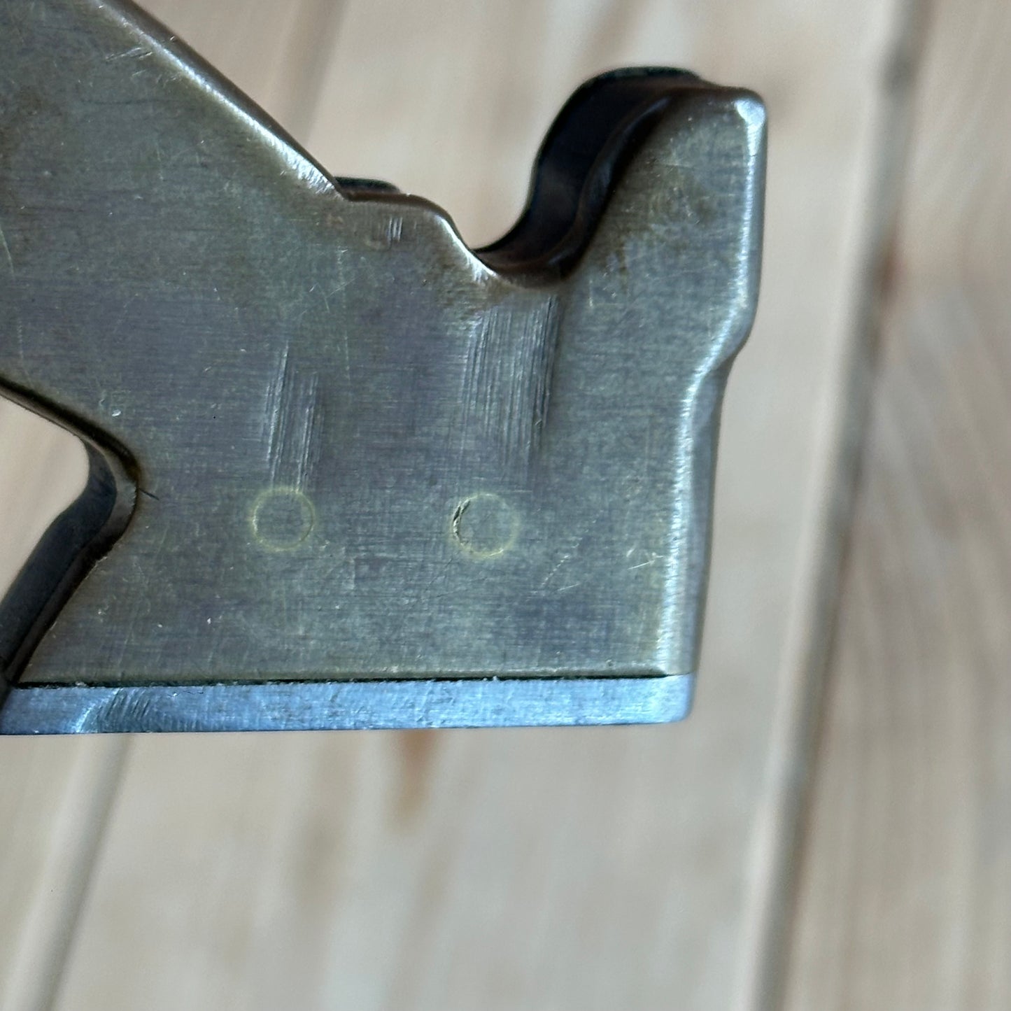 SOLD. D1966 CUTE! Antique small BRASS & EBONY INFILL Shoulder PLANE