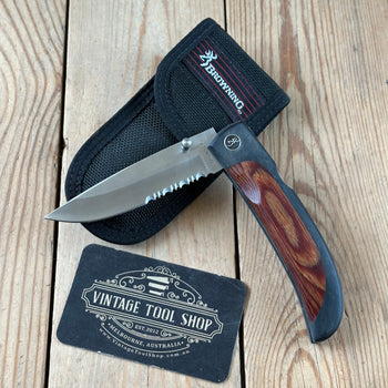 K52 Vintage BROWNING Japan Model 838 FEATHERWEIGHT folding pocket KNIFE