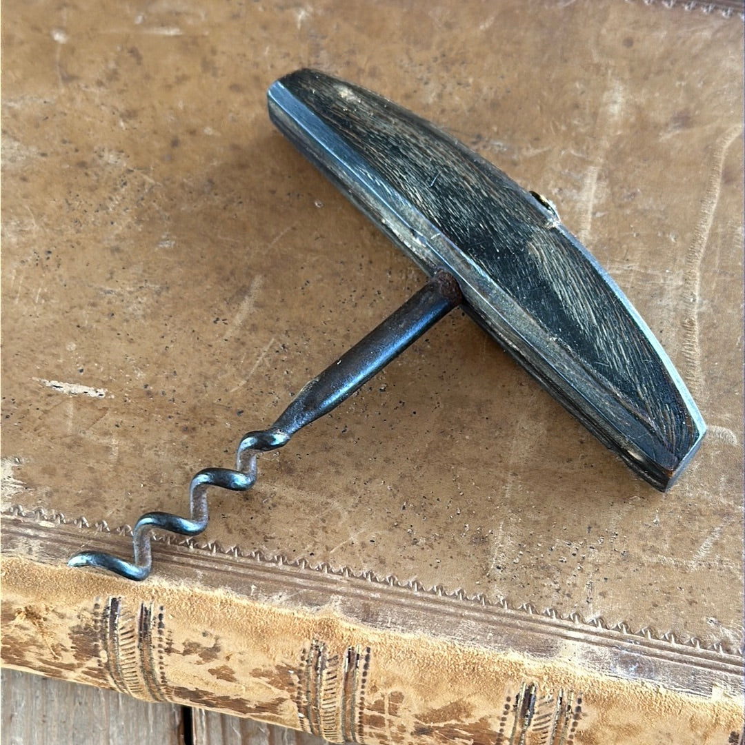 H875 Vintage HORN handle BOTTLE OPENER CORKSCREW