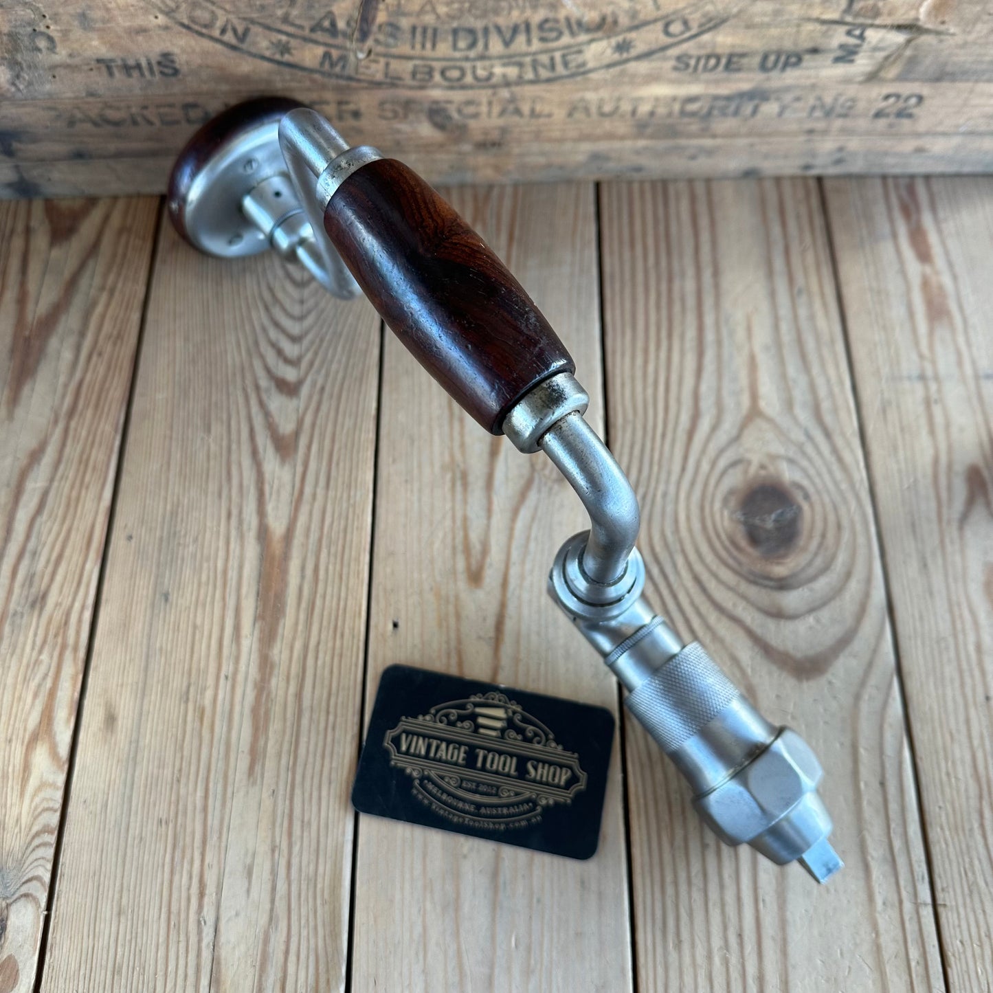 H2075 Vintage MILLERS FALLS USA No.1772 10” BRACE Cocobolo handles