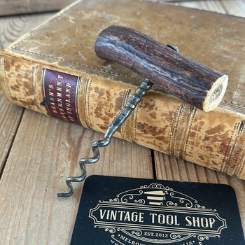 H873 Vintage STAG ANTLER handle BOTTLE OPENER CORKSCREW