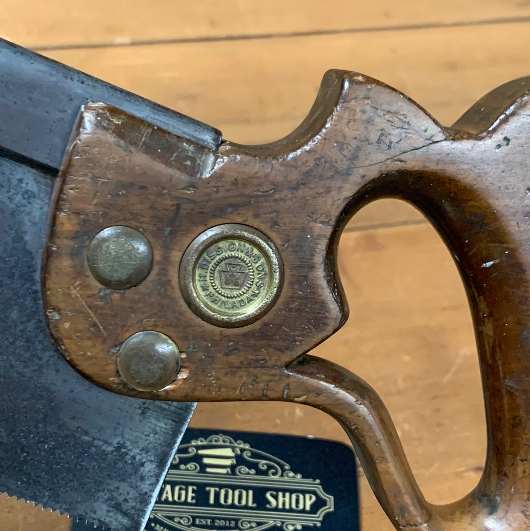 SOLD S514 Premium Quality Vintage SHARP! Henry DISSTON & Sons H4 12” 14ppi Carcass Xcut SAW BACKSAW