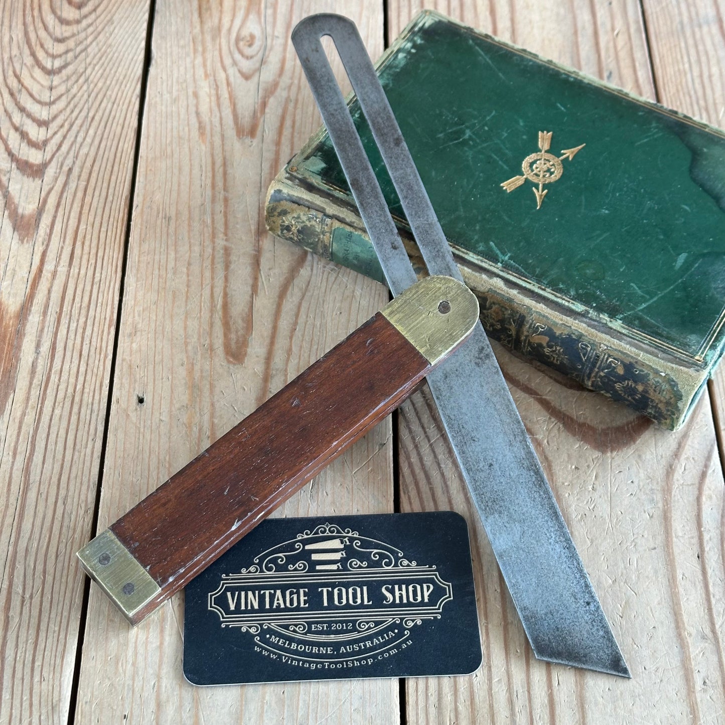 N1981 Vintage MARPLES 1941 DD mahogany & brass BEVEL