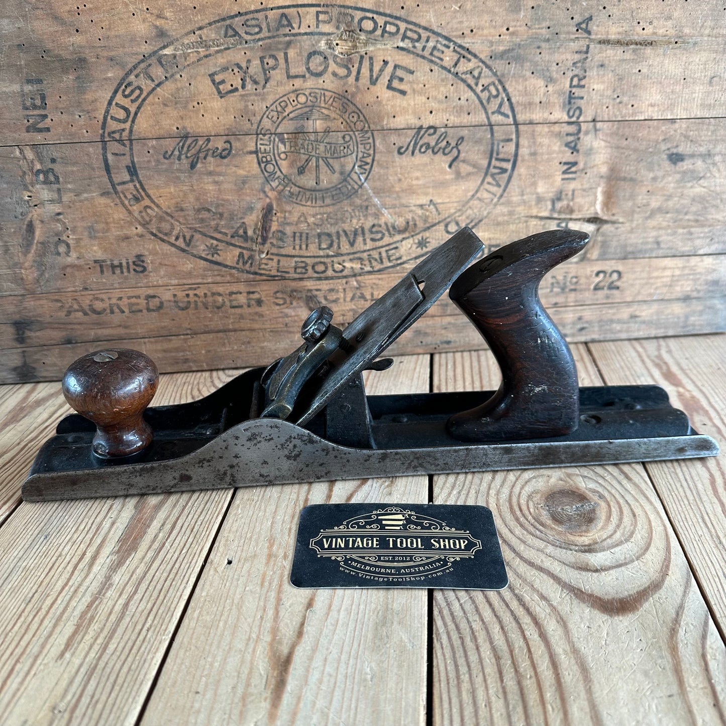 SOLD. N1244 Antique STANLEY USA No.105 Liberty Bell type 1 Pat 1876 jack PLANE