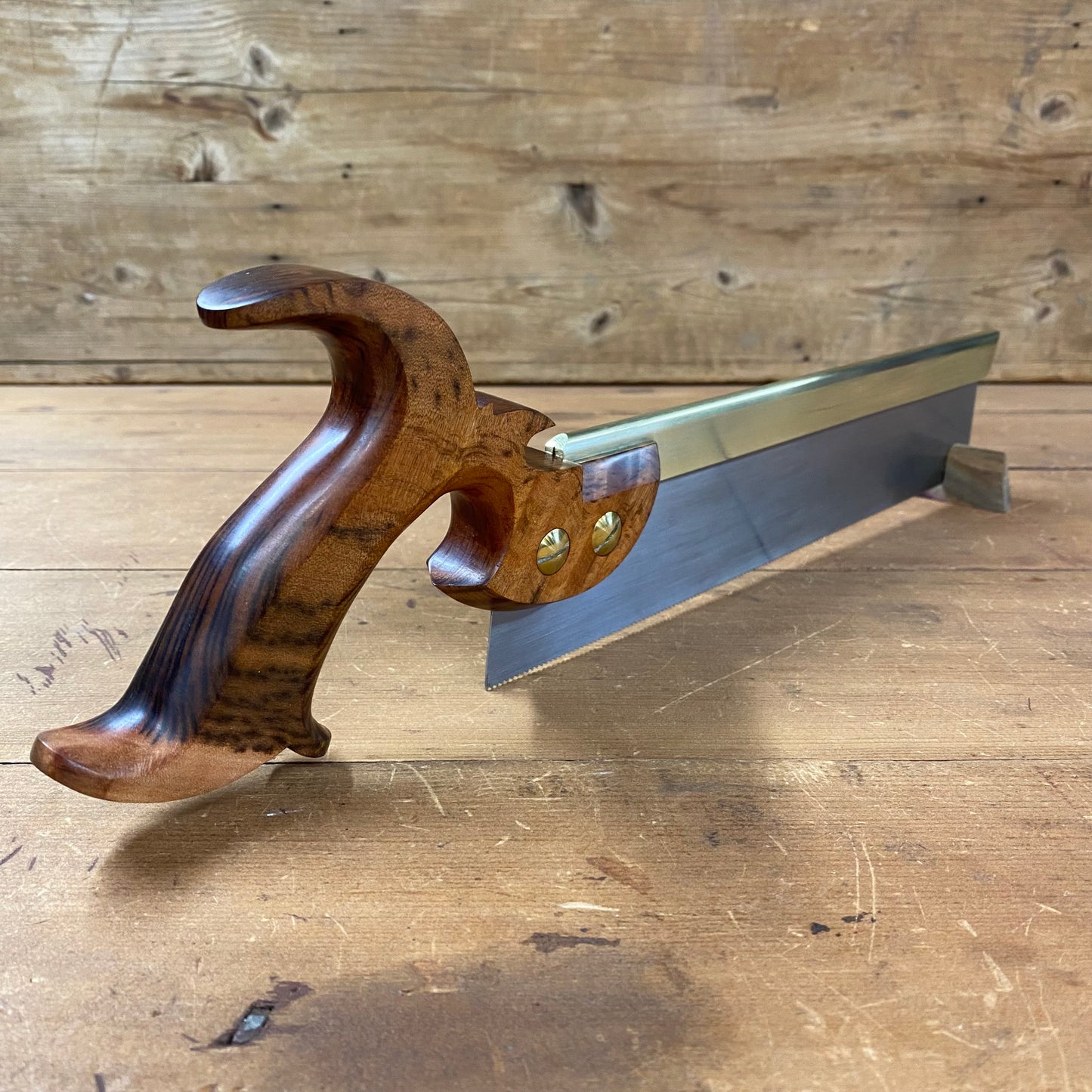 VHS190 HERITAGE SAWS Custom 12” FITZROY model 14ppi rip DOVETAIL SAW with a QUILTED TIGER MYRTLE handle