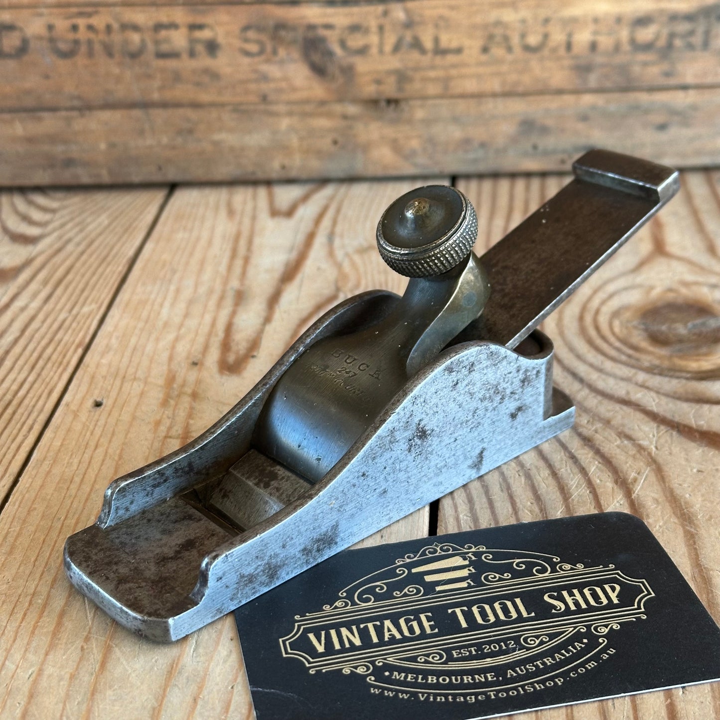 SOLD. H2069 RARE Antique BUCK THUMB PLANE