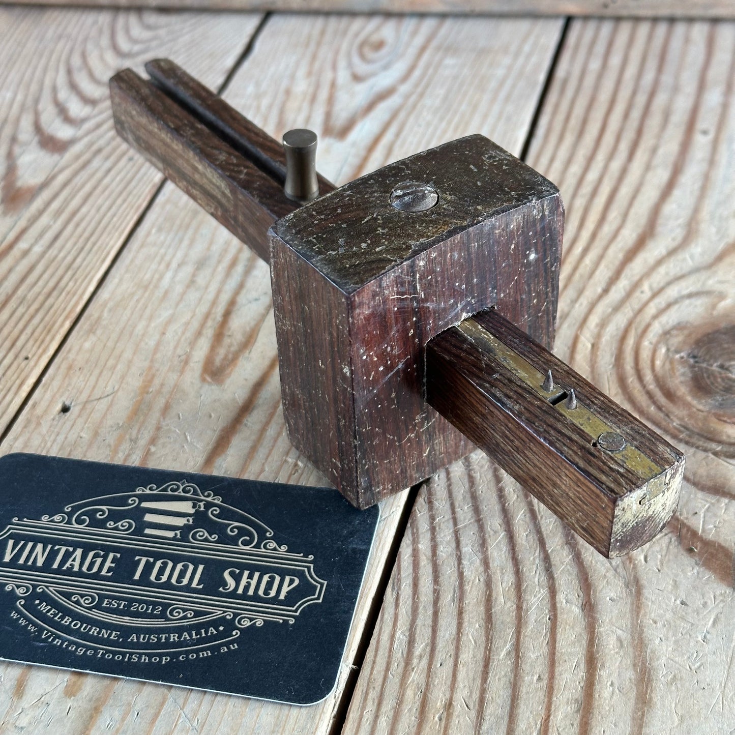 H1960 Vintage CLAY of England Rosewood and BRASS Mortise GAUGE