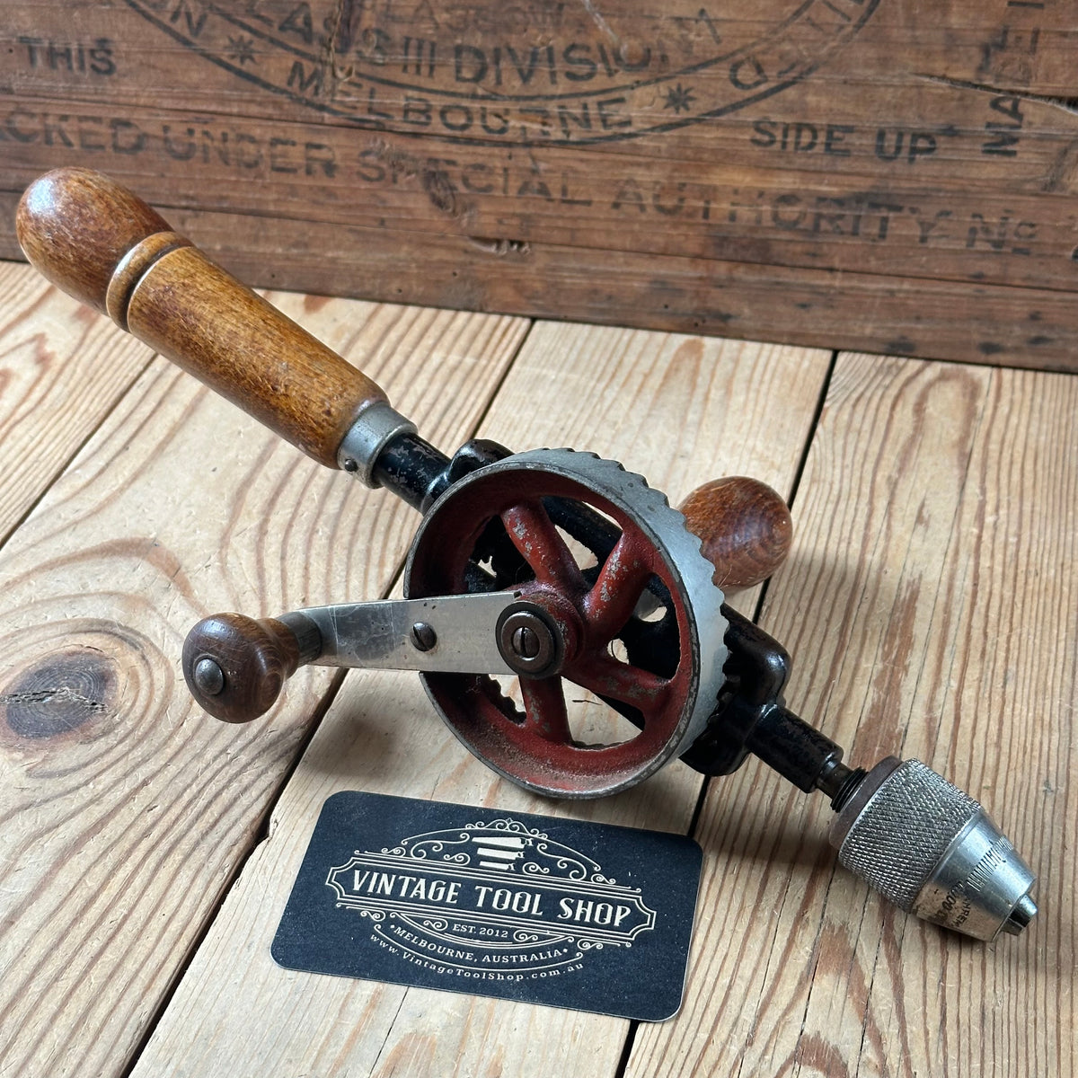 H2607 Vintage AHREMS Goodline German HELICAL GEAR Double Pinion DRILL