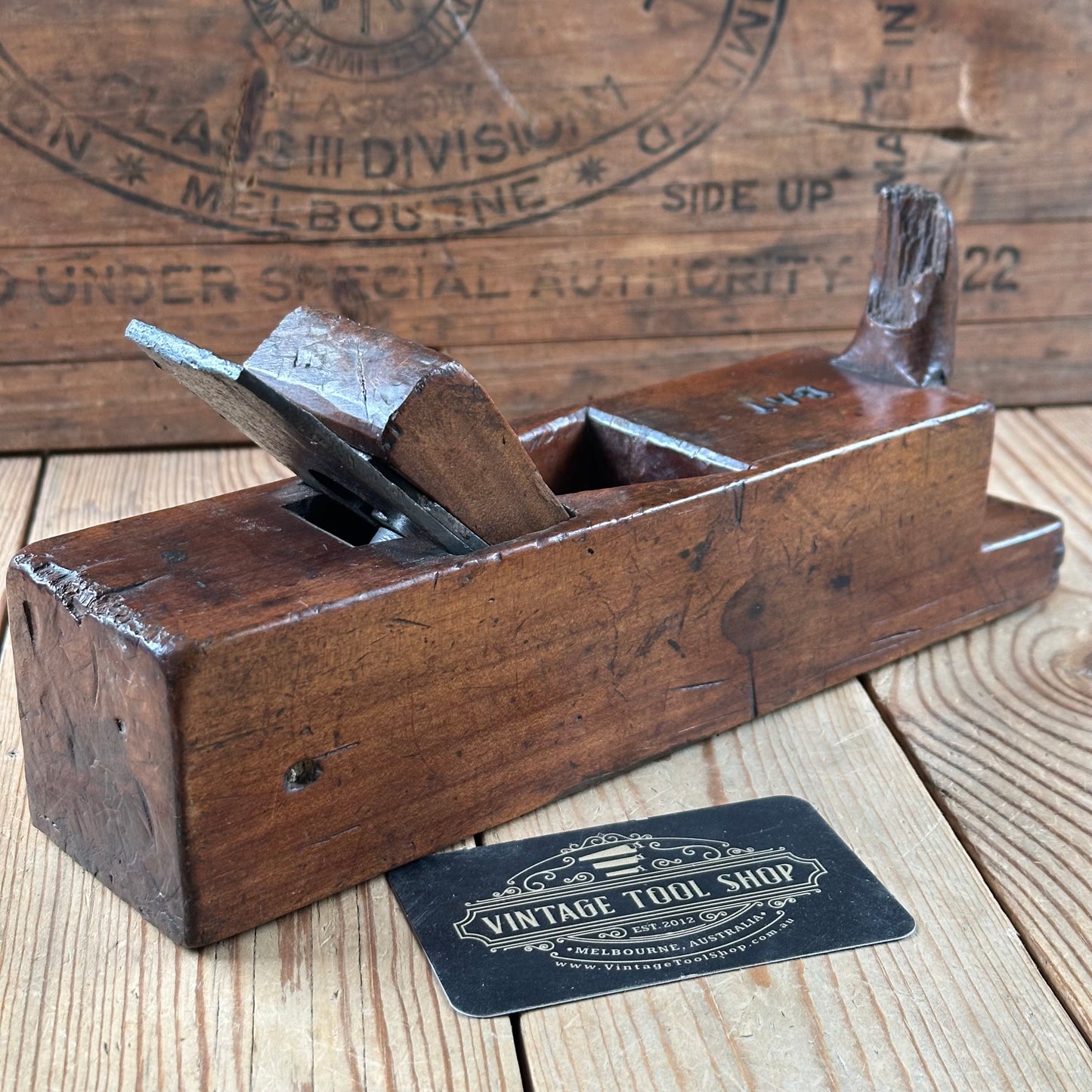 Y187 Antique FRENCH FRUITWOOD Wooden PLANE display