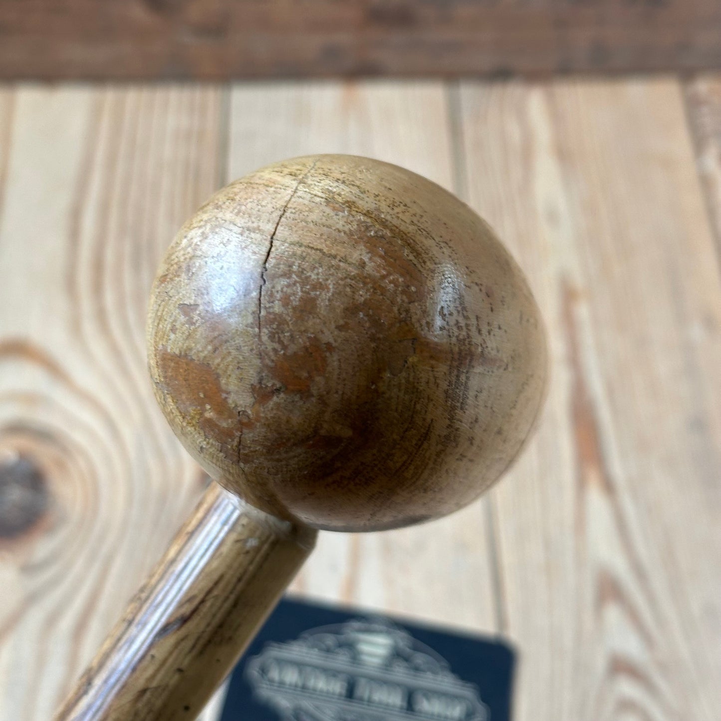 H2440 Vintage HORNBEAM Lead DRESSING STICK plumbers mallet by EMIR London