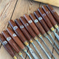 SOLD N300 Vintage set of 12 MARPLES England Carving CHISELS in a wooden box