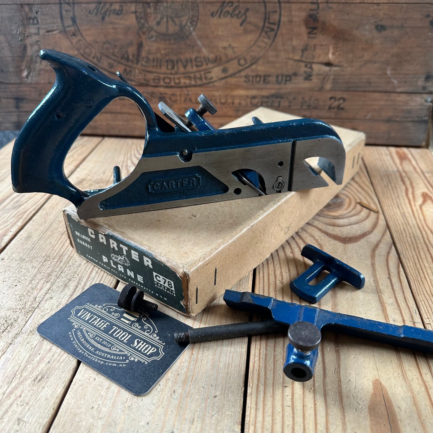 SOLD. N1289 ORIGINAL! Collector Grade Vintage CARTER Australia No:78 Duplex REBATE Rabbet PLANE IOB