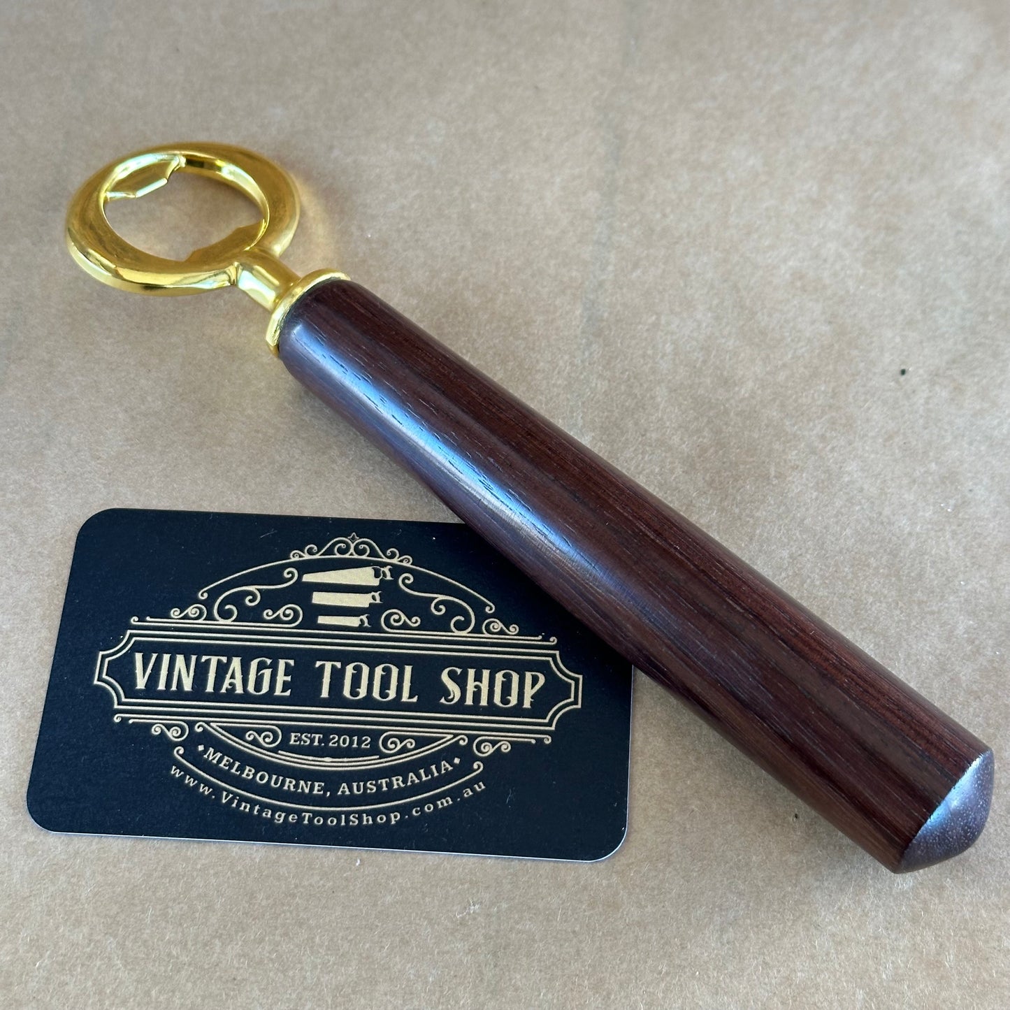 VTS13 NEW! Melbourne made Indian ROSEWOOD wooden handle BOTTLE OPENER