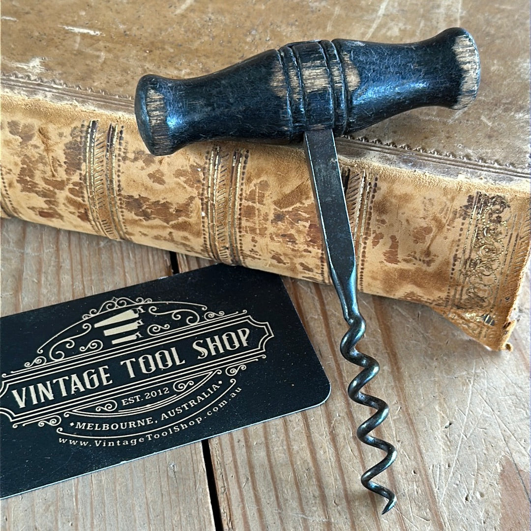 H876 Antique wooden handle BOTTLE OPENER CORKSCREW