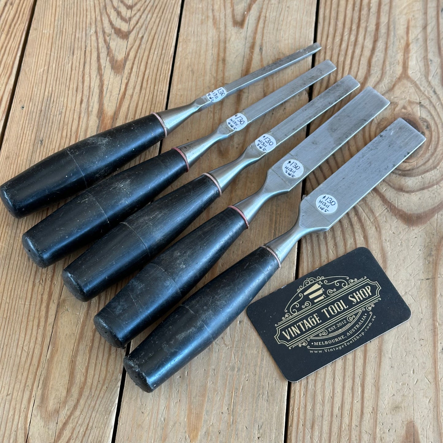 H1311 Vintage 5 x STANLEY bevel CHISELS