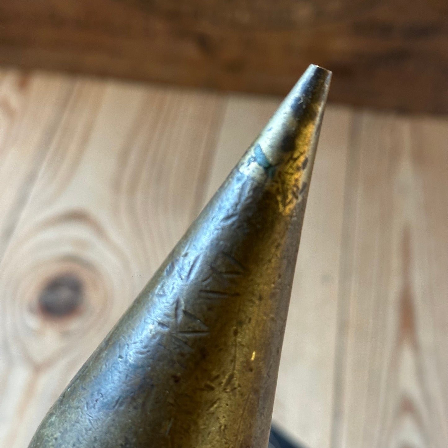 H2524 Vintage large brass TEARDROP PLUMB BOB