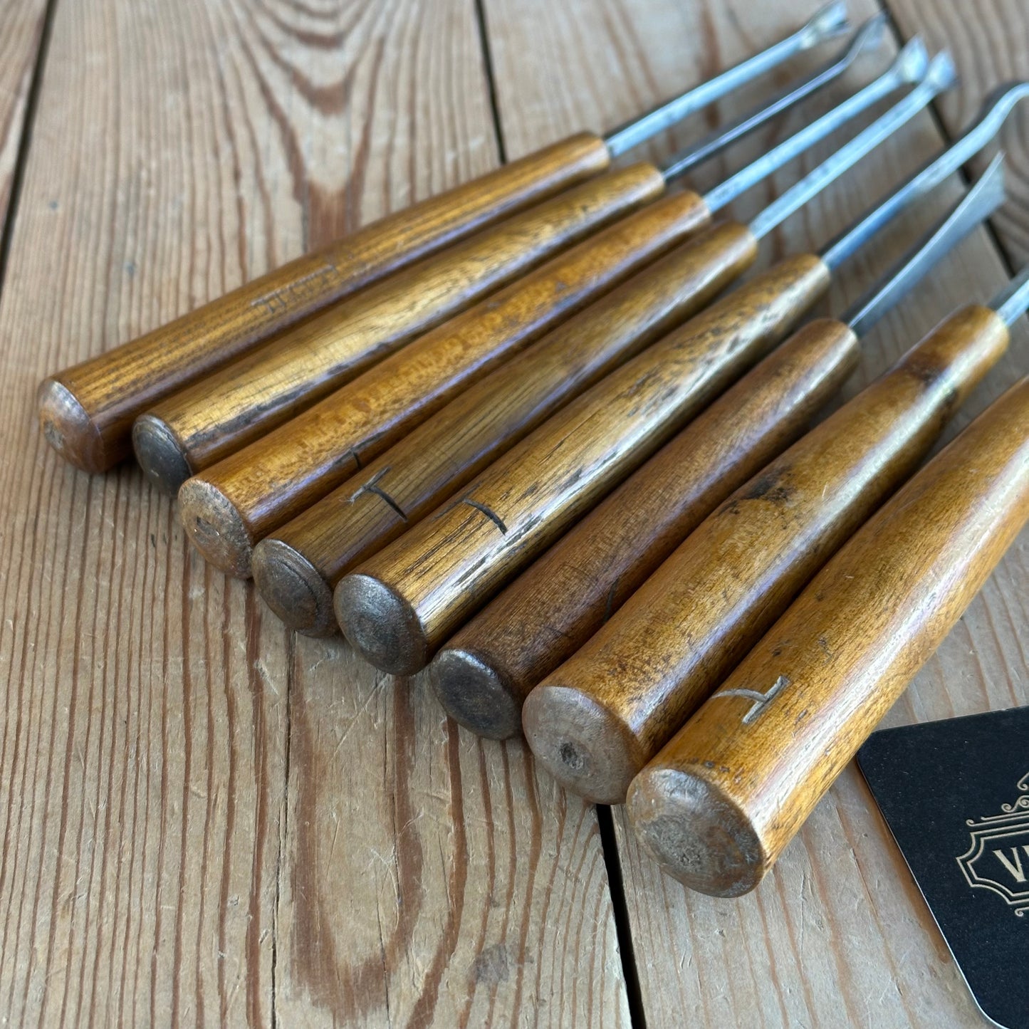 D1920 COOL! Vintage set of 8 x Carving CHISELS