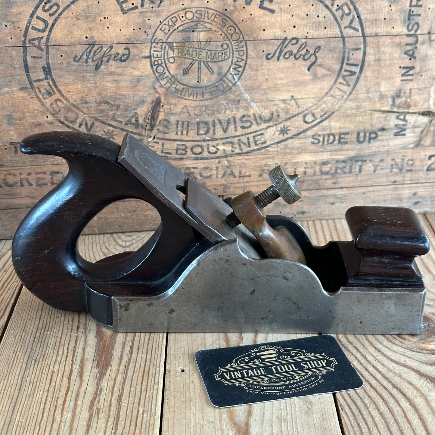 N1148 Antique UNIQUE SMOOTHING plane with Rosewood infill