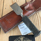 JMB17 NEW! Blacksmith made HAND FORGED high tensile steel CHISEL handmade genuine leather SHEATH. Made by BONESAW