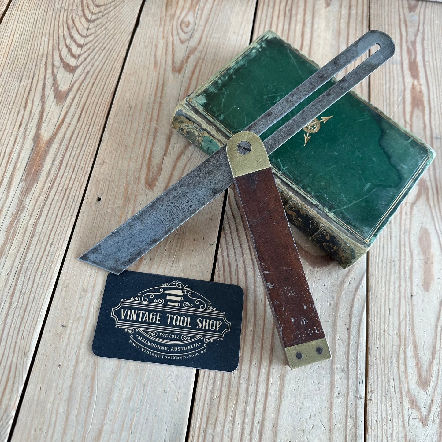 N1981 Vintage MARPLES 1941 DD mahogany & brass BEVEL